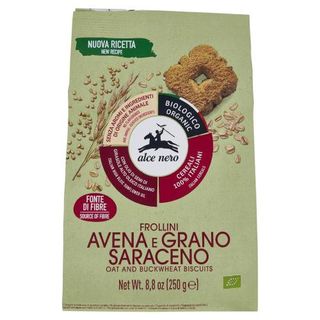 alce nero Frollini Avena e Grano Saraceno 250 g