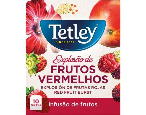 INFUSÃO TETLEY EXPLOSÃO FRUTOS VERMELHOS 10 SAQUETAS