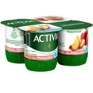 Activia Activia Melocotón 0% M.G. 0% Azúcar, 4X120G