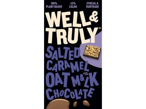 CHOCOLATE VEGAN WELL&TRULY LEITE AVEIA E CARAMELO SALGADO 90G WELL & TRULY