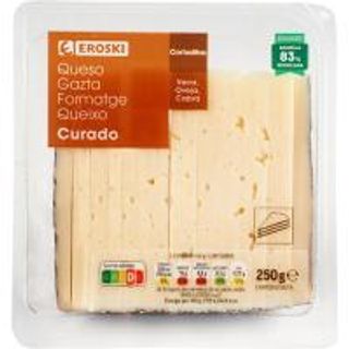 Queso Curado Cortado Eroski, Cuña 250 G (22910855)