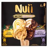 NUII Mini Adventure Cocco-Mango Indiano,Mandorle Caramell. Salate-Miele Nuova Zelanda 6 Gelati 264g