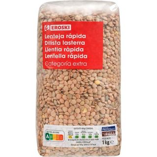 Lenteja Rápida Eroski, Paquete 1 Kg (25982620)