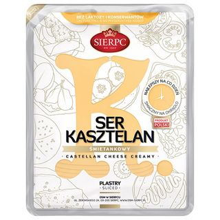 Sierpc Ser żółty Kasztelan śmietankowy w plastrach, 380 g