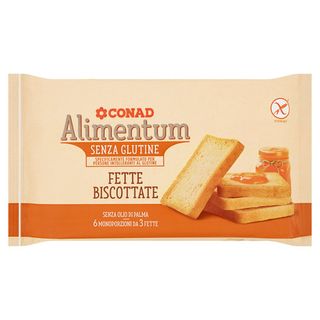 CONAD Alimentum Senza Glutine Fette Biscottate 6 monoporzioni 225 g - 8003170066953