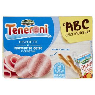Teneroni l'ABC della merenda Dischetti al Prosciutto Cotto e Crostini 170 g