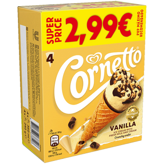 Helado De Vainilla Cornetto 4 Uds