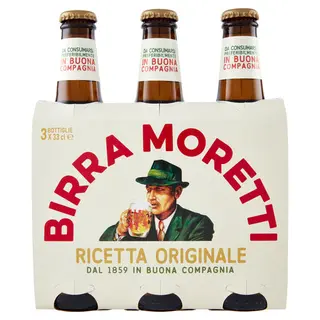 Birra Moretti Ricetta Originale 3 x 33 cl - 8001435225213