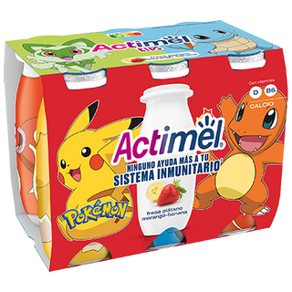 Yogur Fresa-Platano Actimel 100 Grs. Pack 6