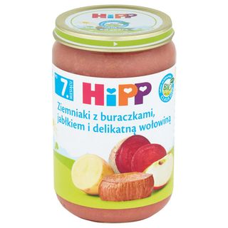 Hipp Junior Ziemniaki z buraczkami, jabłkiem i wołowiną, 220 g
