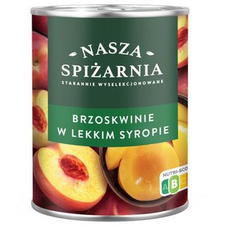 Nasza Spiżarnia Brzoskwinie połówki w lekkim syropie, 820 g