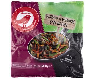 Salteado de Verduras con Bacon Producto Alcampo 400 G..