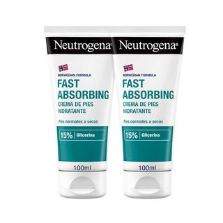Neutrogena Fórmula Noruega Crema Pies Absorción Inmediata, Textura Ligera, Almond, Pack De 2 X 100Ml (3574661591407)