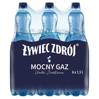 Żywiec Zdrój Mocny Gaz Woda źródlana 6 x 1,5 l