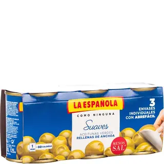 La Española Aceitunas Rellenas De Anchoa Suaves 3X120 G
