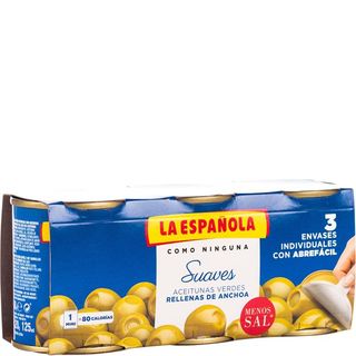 La Española Aceitunas Rellenas De Anchoa Suaves 3X120 G