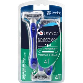 UNNIA Maquinilla Basculante Triple Hoja 4 Unidades