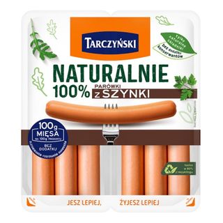 Tarczyński Naturalnie Parówki 100 % z szynki 200 g (2 x 100 g)