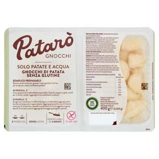 Patarò Gnocchi Solo Patate e Acqua Gnocchi di Patata Senza Glutine 2 x 200 g