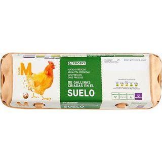 Huevo Fresco M Suelo Eroski, Cartón 1 Docena (19482116)