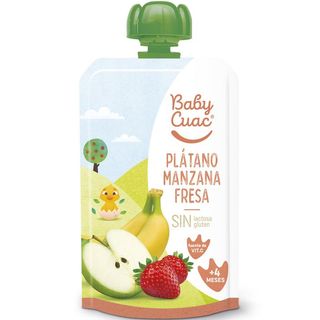 BABY CUAC Papilla De Plátano  Manzana Y Fresa 120 G