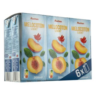 Néctar sin Azúcar Añadido de Melocotón Alcampo Light Brick de 6x20 Cl