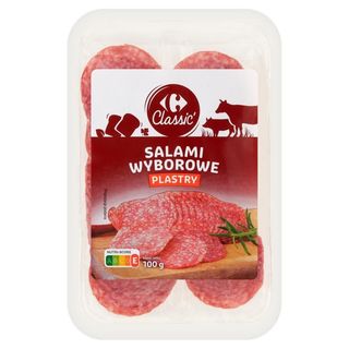 Carrefour Classic Salami wyborowe plastry 100 g