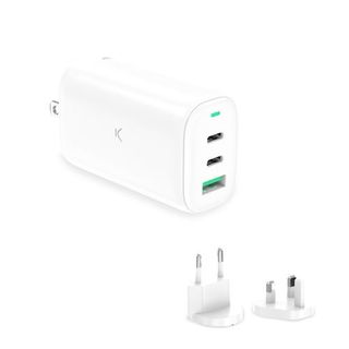 Ksix Cargador Red Travel 2xusb-c + 1xusb-a 65w Gan Plug Eu/uk/usa Blanco - Atbcd65tr01b
