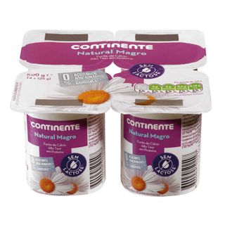 Iogurte Magro Natural sem Lactose Continente Equilíbrio (emb. 500 gr (4 un))