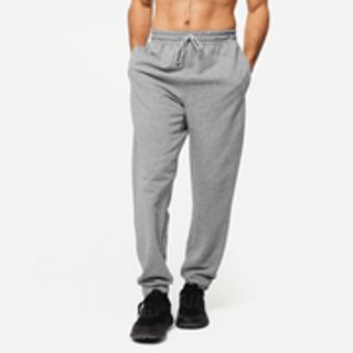 Pantalón chándal fitness algodón recto Hombre Domyos Essentials gris.L / W34 L34 Gris