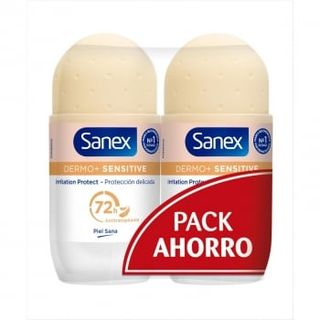 Desodorante Roll-On Dermo+Sensitive Sanex Pack De 2 Unidades 50 Ml.