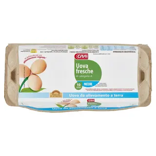 Crai Uova Fresche Di Categoria A Medie 10 Uova Da Allevamento A Terra