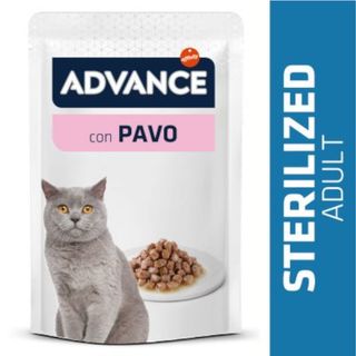 Advance Adult Sterilized Pavo Sobre En Salsa Para Gatos 0.085Kg
