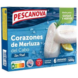 Corazones De Merluza Sin Piel Pescanova, Caja 500 G