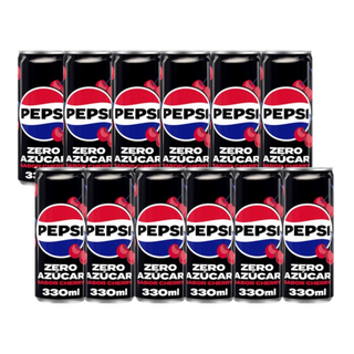 Pack 12x Pepsi Zero Cherry sin Azúcar sabor a Cereza 330ml