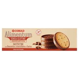 CONAD Alimentum Senza Glutine Pasticcini con biscotto e cioccolato al latte 100 g - 8003170066236