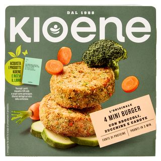 Kioene 4 Miniburger Vegetali Con Broccoli, Zucchine E Carote 200 G