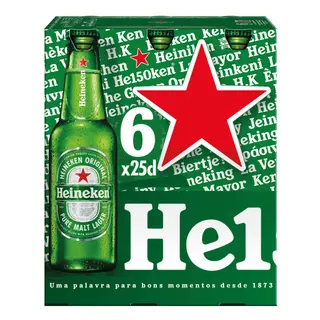 Cerveja com Álcool Heineken (emb. 6 x 25 cl)
