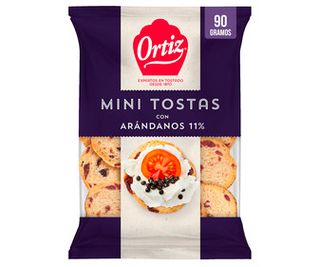 Tostaditas con Arándanos Ideal Queso y Foie Ortiz 100 G.