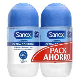 Desodorante Roll-On Dermo Extra Control Sanex Pack Familiar 2 X 50Ml