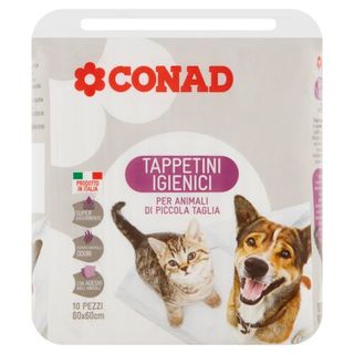 CONAD Tappetini Igienici per Animali di Piccola Taglia 60x60cm 10 pz - 8003170030589