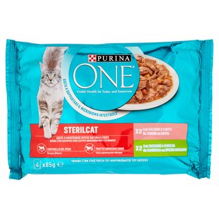 Purina One Single Serve - Sterilcat - Salmone E Tacchino - 4X85G