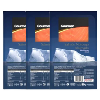 Pack 3x Salmón Ahumado Noruego 80g