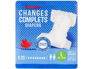 FRALDAS INCONTINÊNCIA AUCHAN TAMANHO L UNISSEXO 20UN