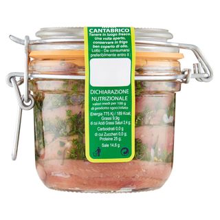 Marca Vaticano Filetti di Acciughe Spagnole in olio di oliva con prezzemolo e aglio 250 g