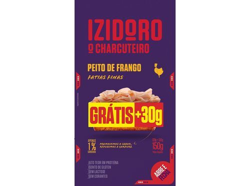 PEITO FRANGO IZIDORO FATIAS FINAS 120G+30G