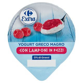 Carrefour Extra Yogurt Greco Magro Con Lamponi In Pezzi 150 G