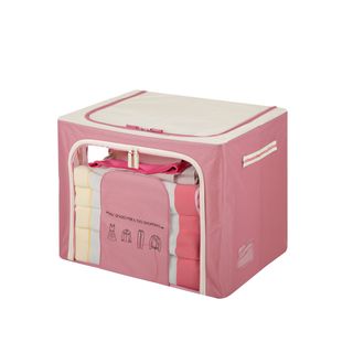 Scatola armadio 50x40x40 cm doppia cerniera e scritta - malva