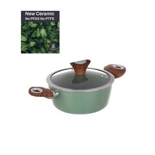 Casseruola 20 cm con coperchio verde - New Ceramic