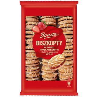 Bonitki Biszkopty o smaku truskawkowym 600 g
